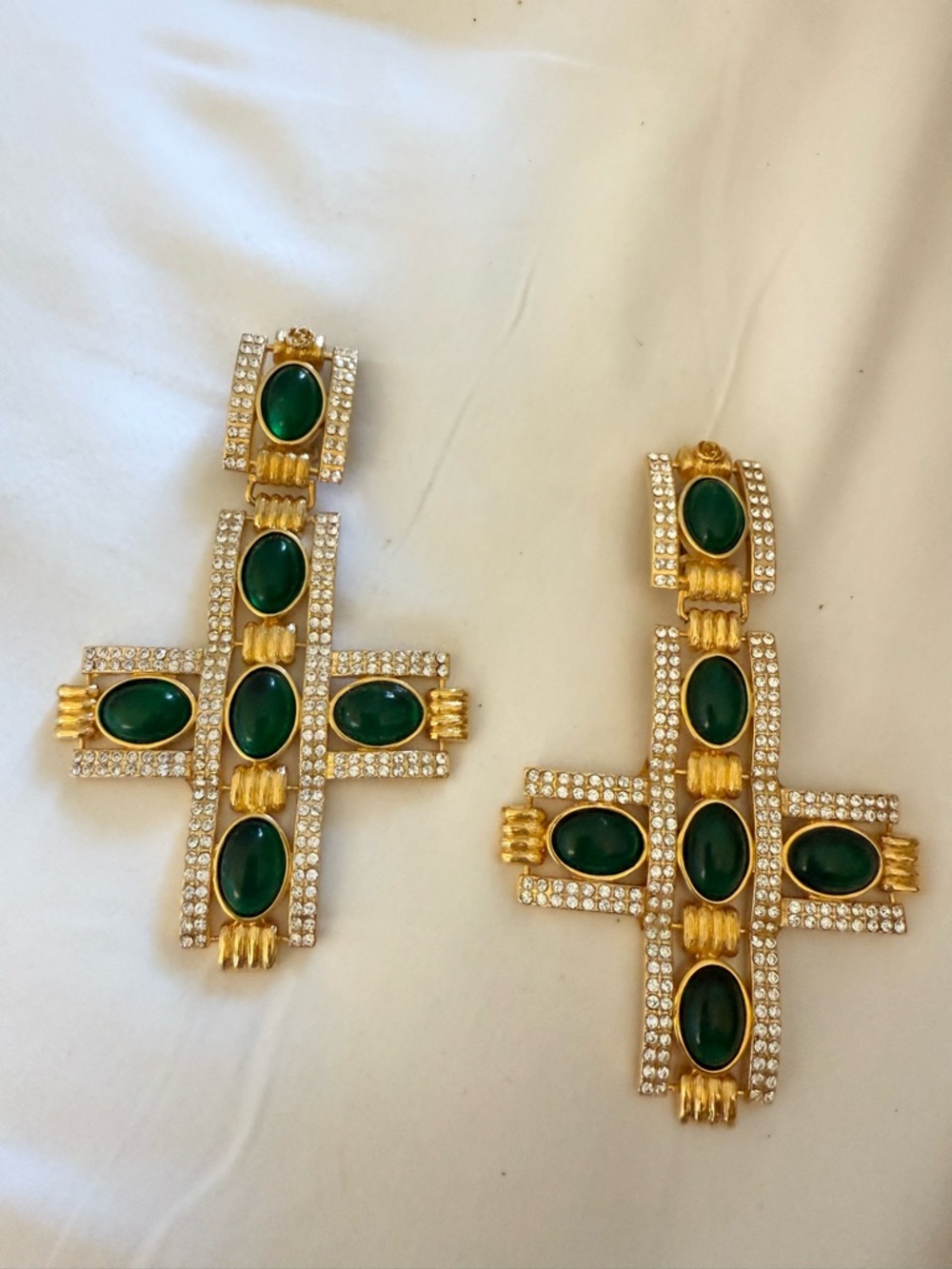 Gucci Large Gold Tone Cross Earrings - Picture 5 of 10